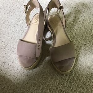 Vince Camuto leather open toe espadrilles with ankle strap